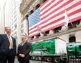Brian Purves and Andy Beaden with the Luxfer CNG truck outside th